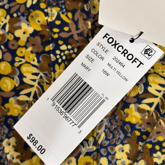 Foxcroft Mary Plus Ditsy Floral Corduroy Long Sleeve Shirt NWT Size 16W - Picture 4 of 8